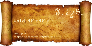 Wald Ádám névjegykártya