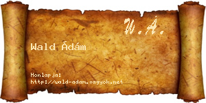Wald Ádám névjegykártya